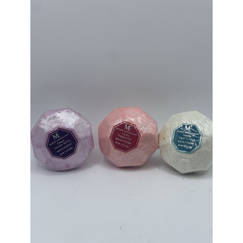Modern Expressions Bath Fizzer 3pc Sweet Winter Berry‎ Vanilla Peppermint